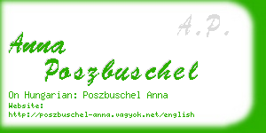 anna poszbuschel business card